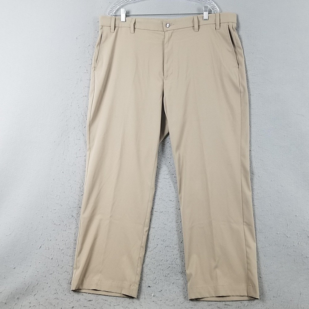 Callaway Pants Mens 40x30 Beige Microfiber Chino Golf Straight Stretch Casual